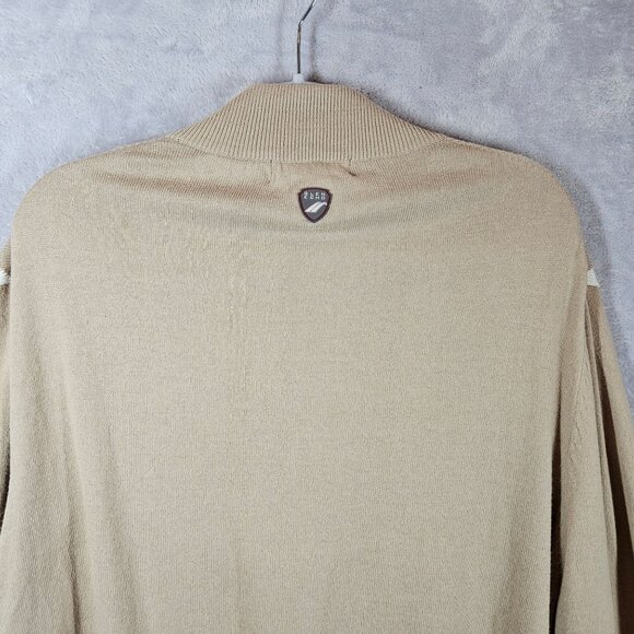 Glen Echo Mens Argyle Zip Pullover Sweater Size L Beige/Blue/White Golf Dad nerd - Picture 4 of 14